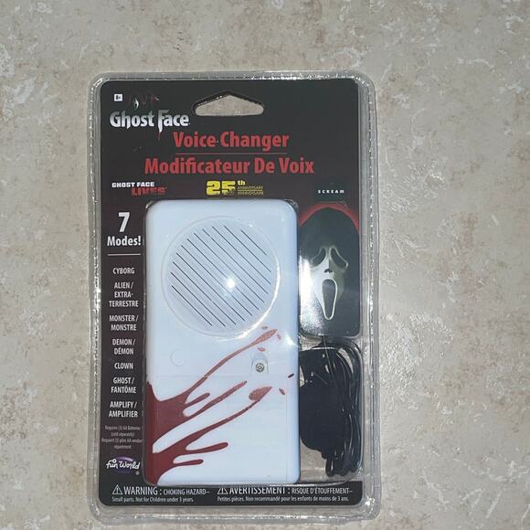 25TH ANNIVERSARY SCREAM GHOST FACE VOICE BOX HALLOWEEN COSTUME PROP NEW - Picture 1 of 2